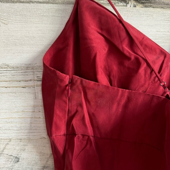 NWT Madewell The Layton Midi Slip Dress in Silk Minimalist Lightweight Red NO106 - Picture 7 of 14